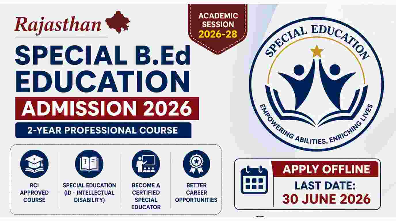 Rajasthan Special B.Ed Education Admission 2026 for 2-Year Course (Academic Session 2026-28)